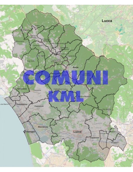 Mappa dei comuni della provincia di Lucca KML