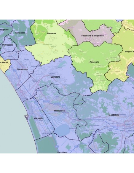 Mappa dei comuni della provincia di Lucca KML