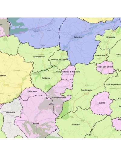 Mappa dei comuni della provincia di Macerata KML
