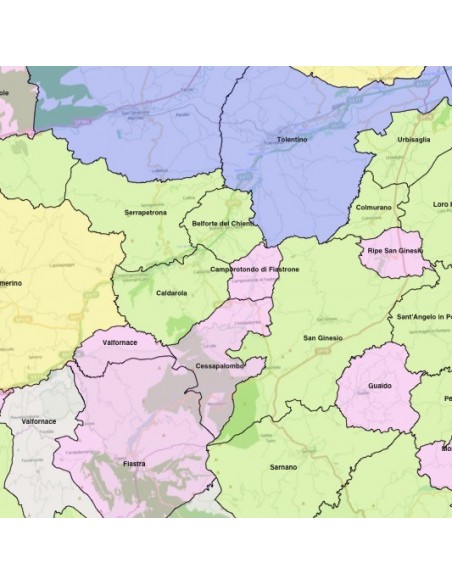 Mappa dei comuni della provincia di Macerata KML