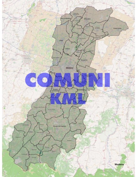 Mappa dei comuni della provincia di Modena KML