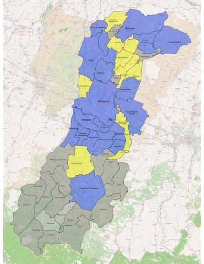 Mappa dei comuni della provincia di Modena KML
