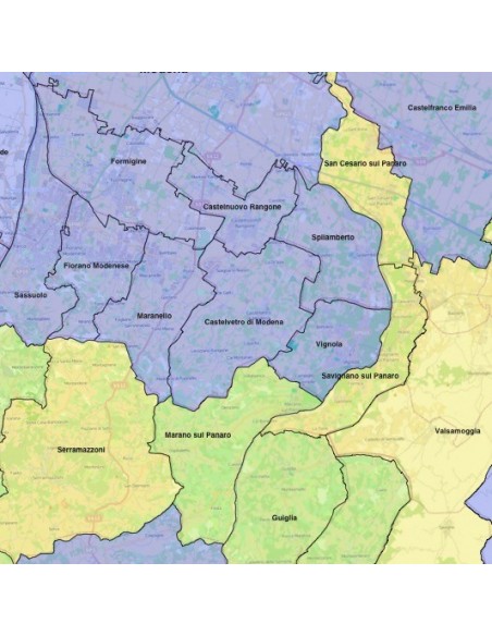 Mappa dei comuni della provincia di Modena KML