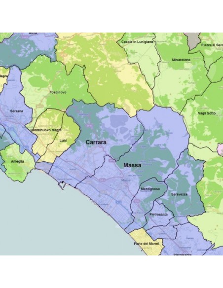 Mappa dei comuni della provincia di Massa-Carrara KML