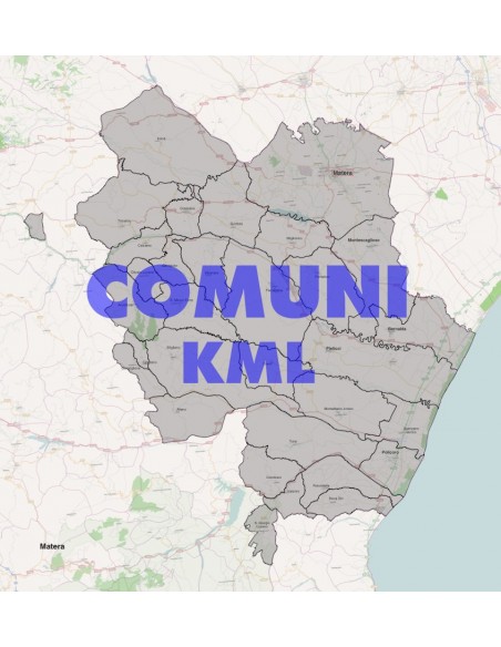 Mappa dei comuni della provincia di Matera KML