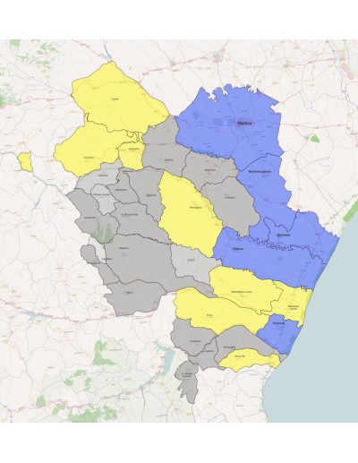 Mappa dei comuni della provincia di Matera KML