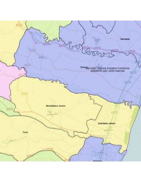 Mappa dei comuni della provincia di Matera KML