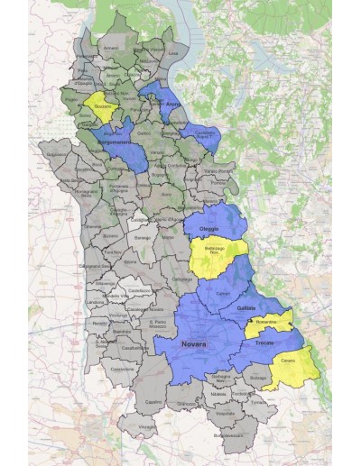Mappa dei comuni della provincia di Novara KML
