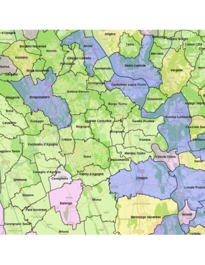 Mappa dei comuni della provincia di Novara KML