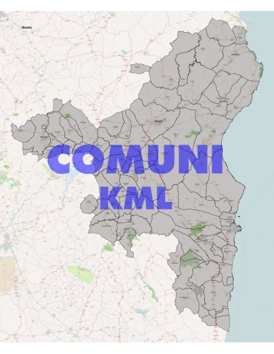 Mappa dei comuni della provincia di Nuoro KML