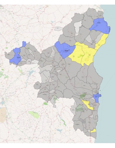 Mappa dei comuni della provincia di Nuoro KML