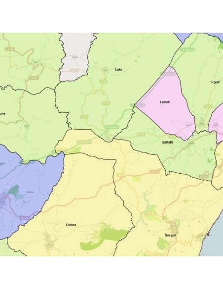 Mappa dei comuni della provincia di Nuoro KML