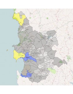Mappa dei comuni della provincia di Oristano KML 2