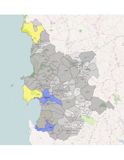 Mappa dei comuni della provincia di Oristano KML