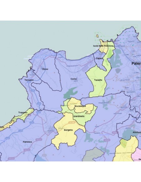 Mappa dei comuni della provincia di Palermo KML