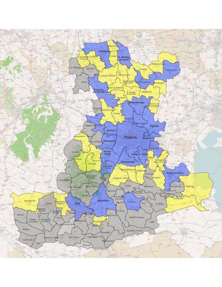 Mappa dei comuni della provincia di Padova KML