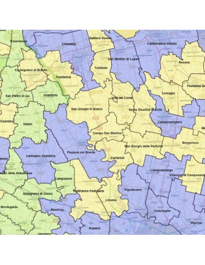 Mappa dei comuni della provincia di Padova KML