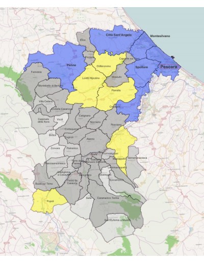 Mappa dei comuni della provincia di Pescara KML