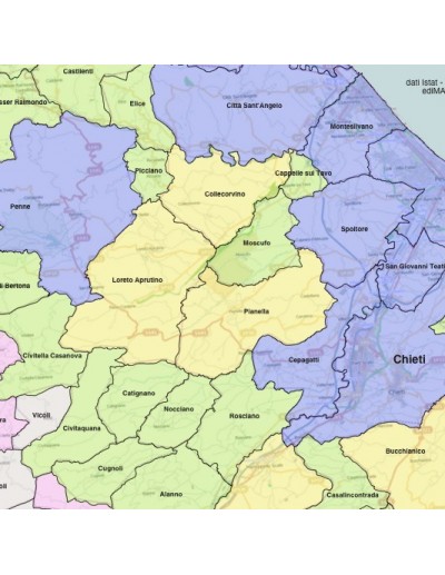 Mappa dei comuni della provincia di Pescara KML
