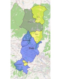 Mappa dei comuni della provincia di Prato KML 2