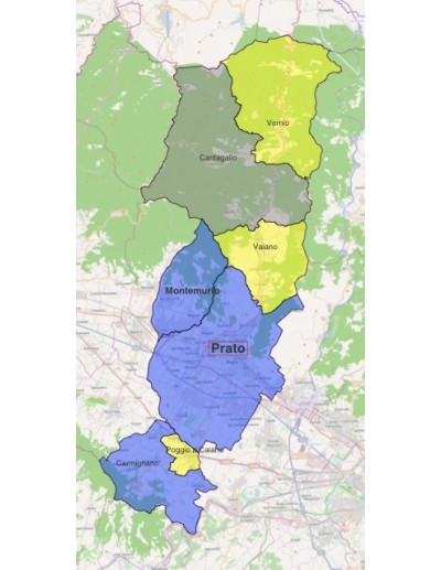 Mappa dei comuni della provincia di Prato KML