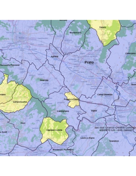 Mappa dei comuni della provincia di Prato KML