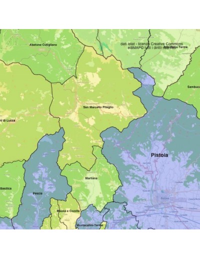Mappa dei comuni della provincia di Pistoia KML