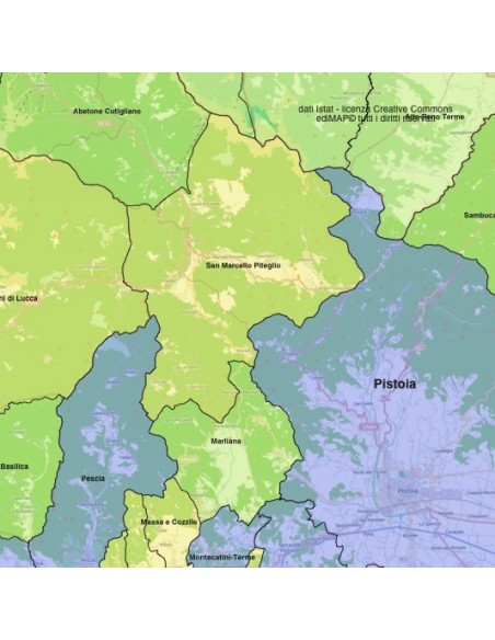 Mappa dei comuni della provincia di Pistoia KML
