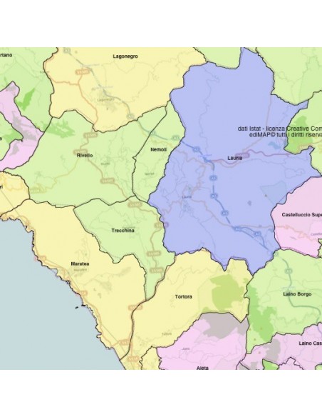 Mappa dei comuni della provincia di Potenza KML