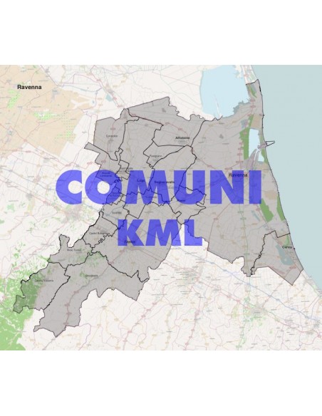 Mappa dei comuni della provincia di Ravenna KML