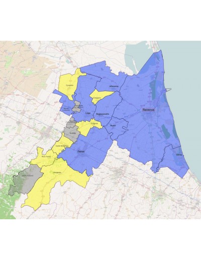 Mappa dei comuni della provincia di Ravenna KML