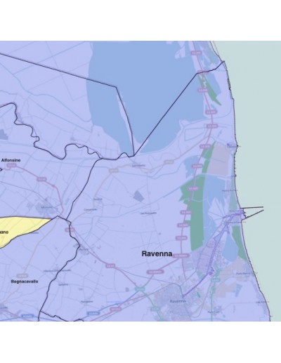 Mappa dei comuni della provincia di Ravenna KML