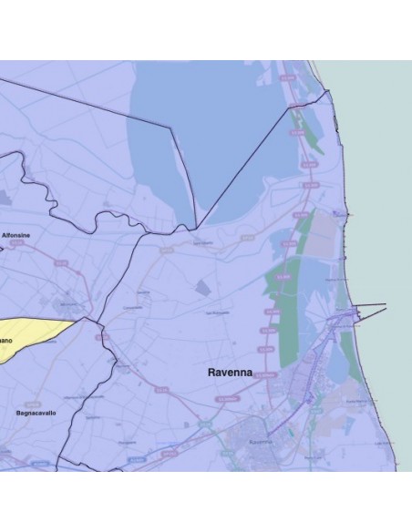 Mappa dei comuni della provincia di Ravenna KML