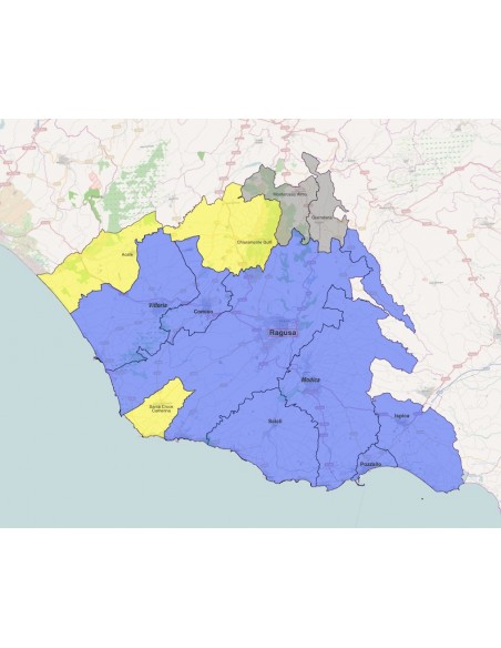 Mappa dei comuni della provincia di Ragusa KML
