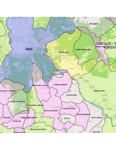 Mappa dei comuni della provincia di Rieti KML