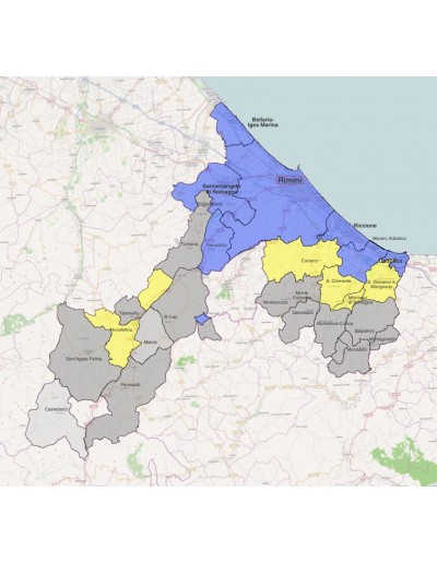 Mappa dei comuni della provincia di Rimini KML