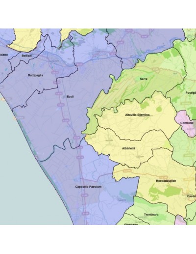 Mappa dei comuni della provincia di Salerno KML