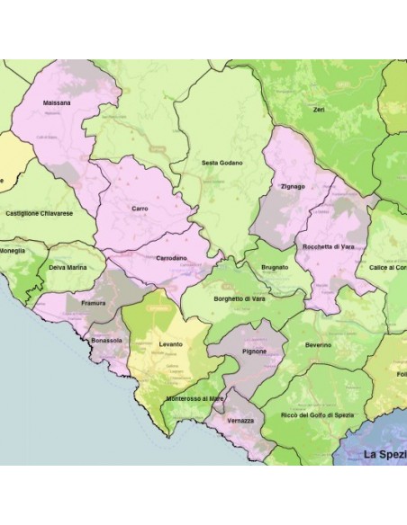 Mappa dei comuni della provincia di La Spezia KML