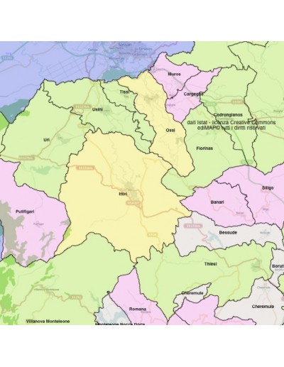 Mappa dei comuni della provincia di Sassari KML