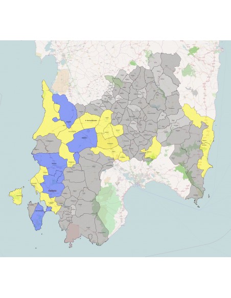 Mappa dei comuni della provincia Sud Sardegna KML