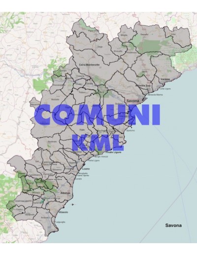 Mappa dei comuni della provincia di Savona KML