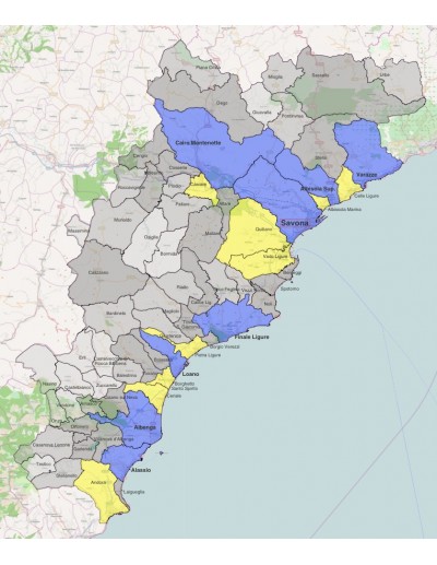 Mappa dei comuni della provincia di Savona KML