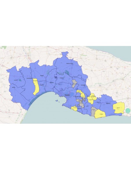 Mappa dei comuni della provincia di Taranto KML