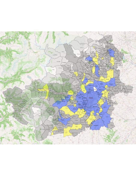 Mappa dei comuni della provincia di Torino KML