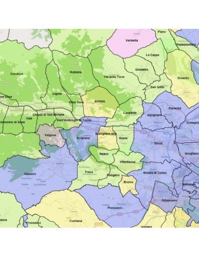 Mappa dei comuni della provincia di Torino KML
