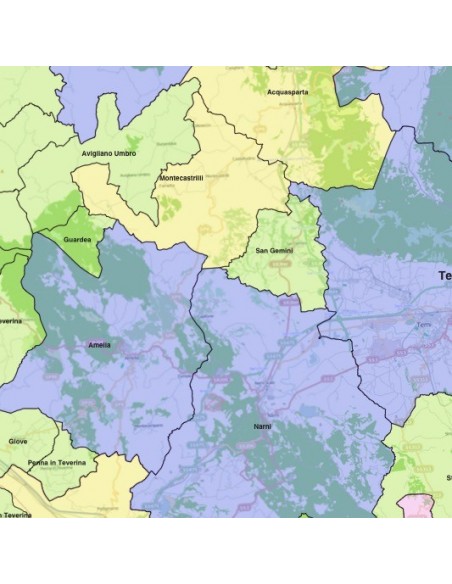 Mappa dei comuni della provincia di Terni KML