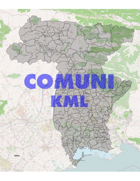 Mappa dei comuni della provincia di Udine KML