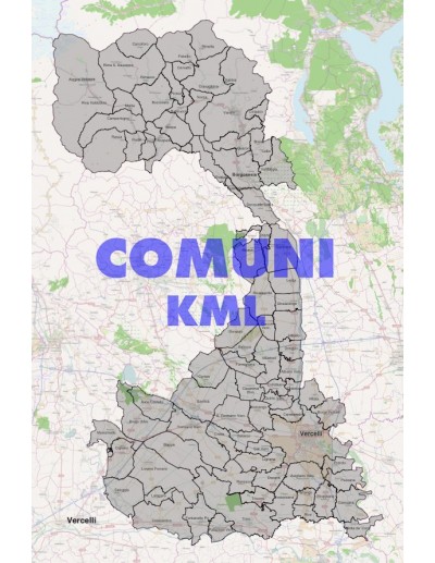 Mappa dei comuni della provincia di Vercelli KML