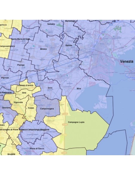 Mappa dei comuni della provincia di Venezia KML