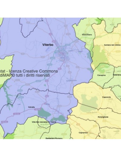 Mappa dei comuni della provincia di Viterbo KML